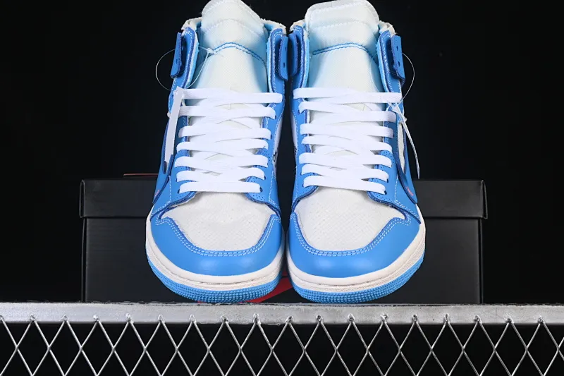 All categories Air Jordan Jordan series basketball shoes Air Jordan 1 High pure original special price Off White x Air Jordan OW AJ1 Joe 1 joint North Carolina blue high-top basketball shoes AQ0818-148